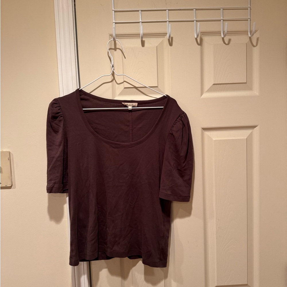 Madewell vibrant orange and chocolate brown Short Sleeve Tops - Picture 5 of 12